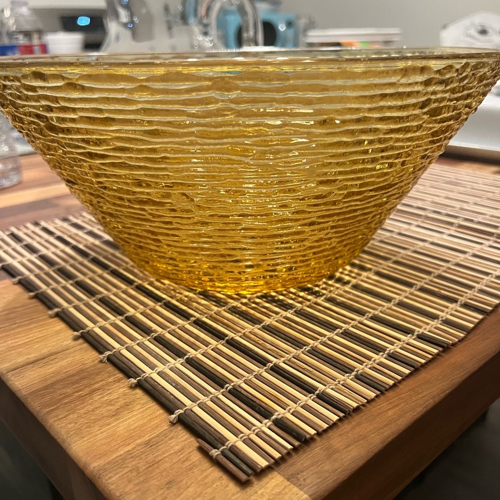 Golden amber large bowl